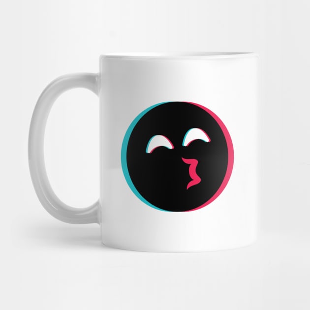 TikTok kissing emoji smiley Black by ThingyDilly